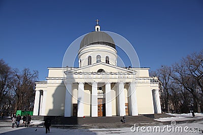 Bell tower of Nativity Cathedral in Kishinev ChiÈ™inÄƒu Moldova Editorial Stock Photo